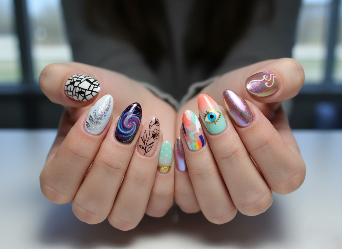 Intricate nail art design